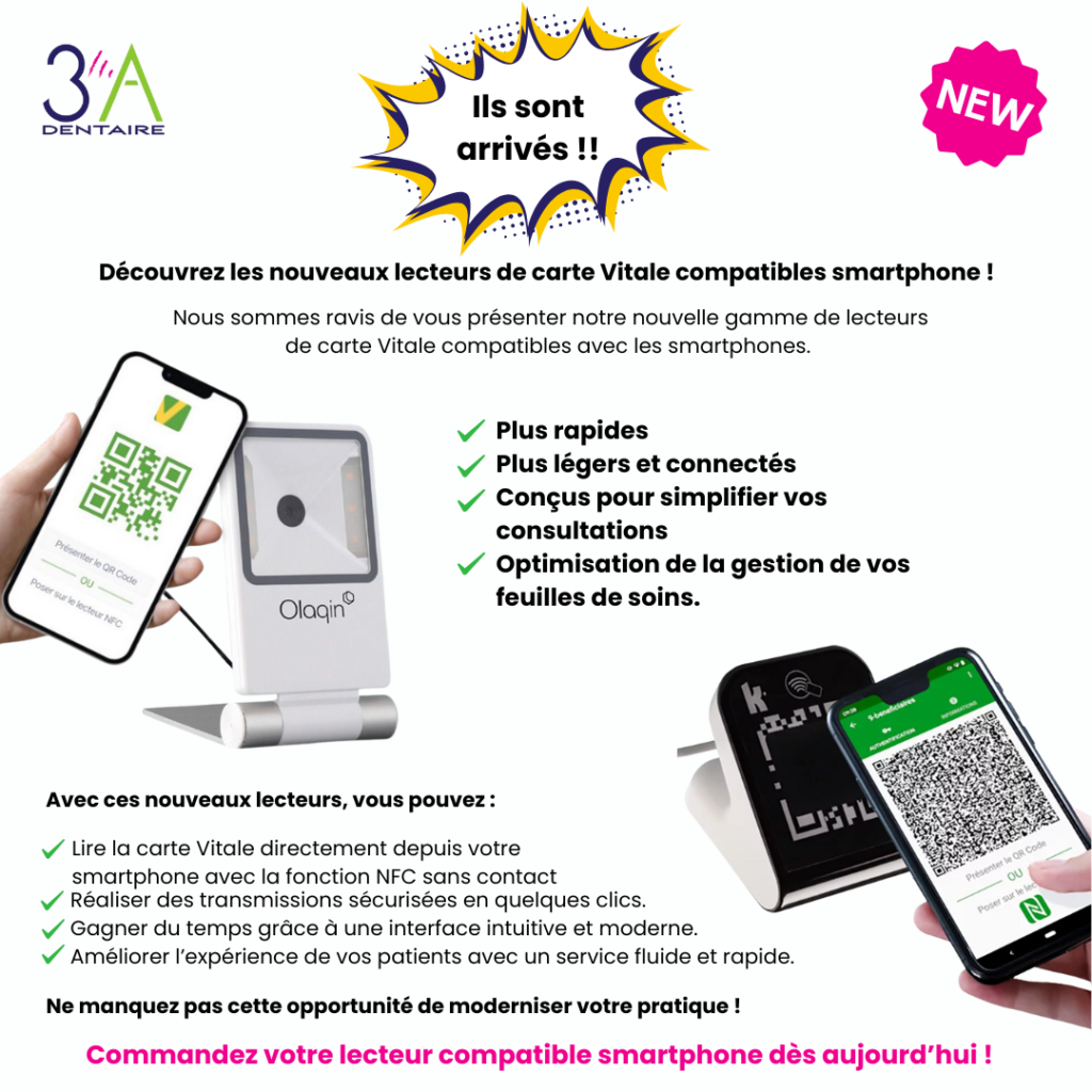 ✨Nouveaux lecteurs de QR codes pour cartes Vitales, compatibles smartphone !